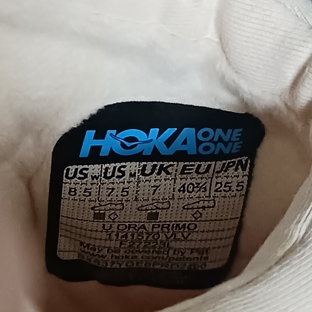 Hoka One One Ora Primo Women's Slip On Shoes Vanilla Size 8.5 - Picture 9 of 11